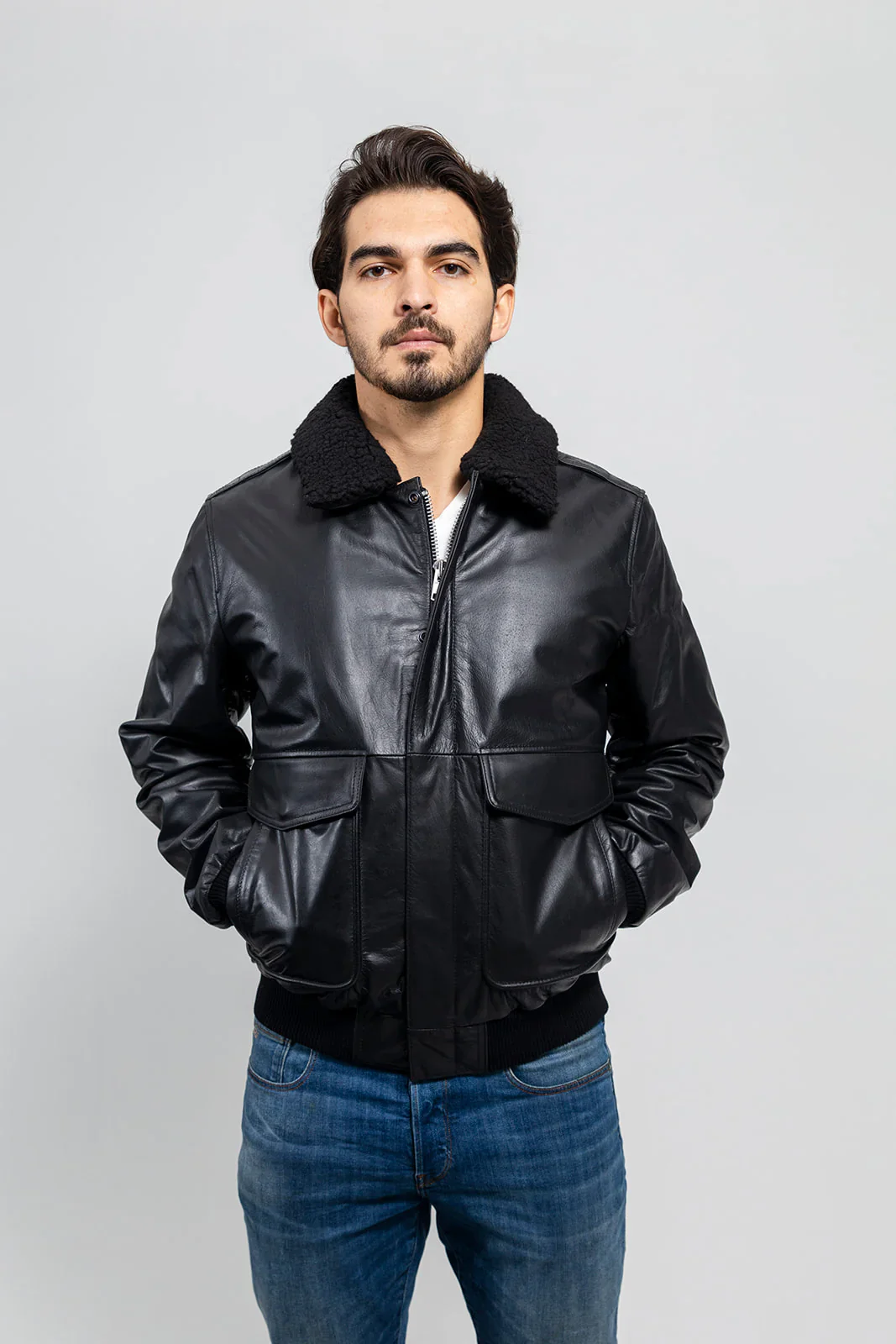 Canyon Cruze Bomber Men's Fashion Leather Jacket