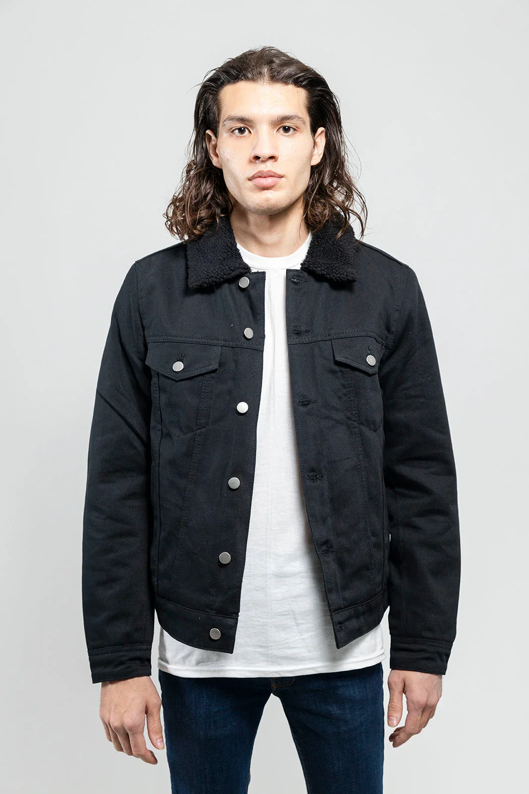 Redwood Rebel Mens Faux Shearling Twill Jacket