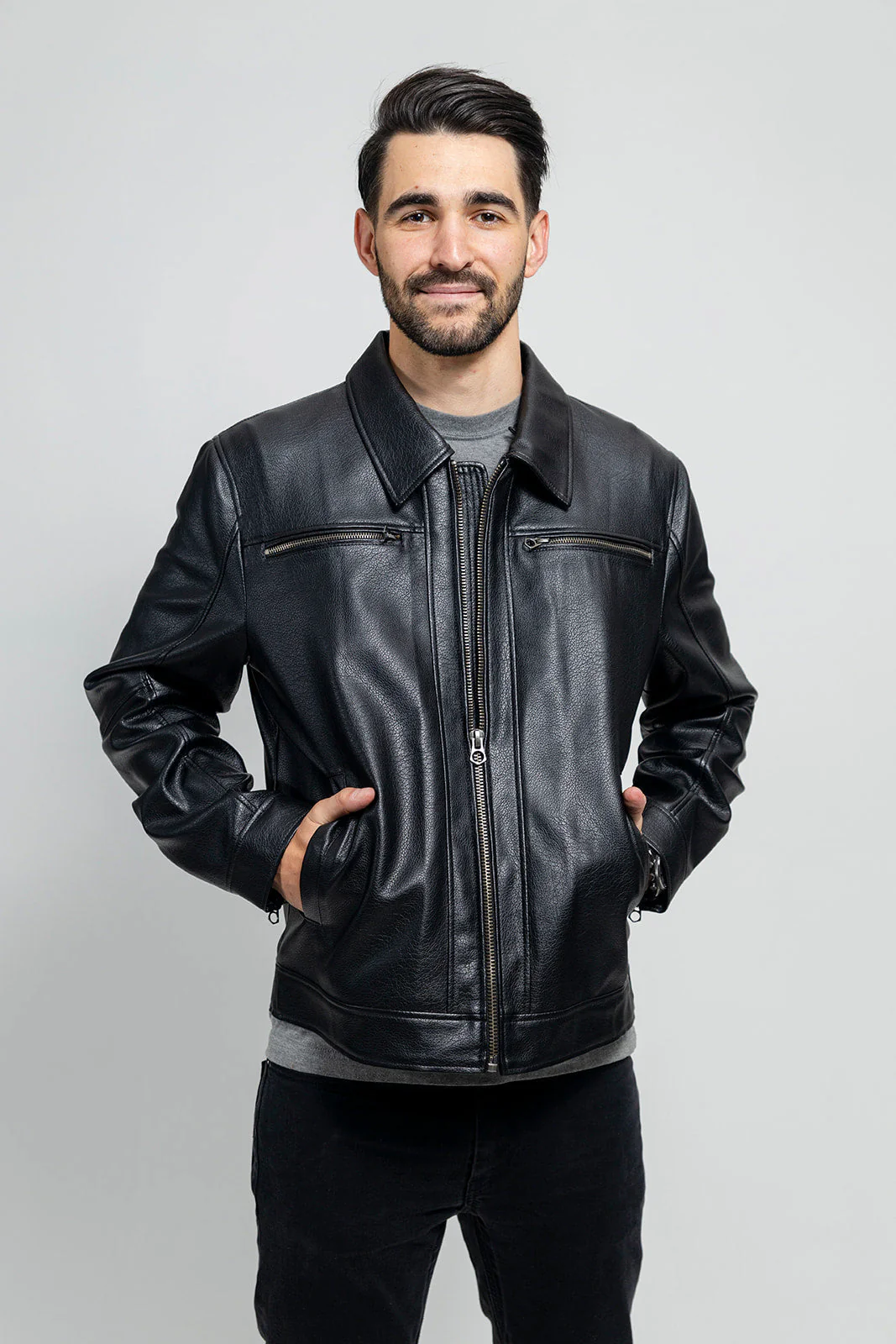 MonoEdge Men's Vegan Faux Leather Jacket