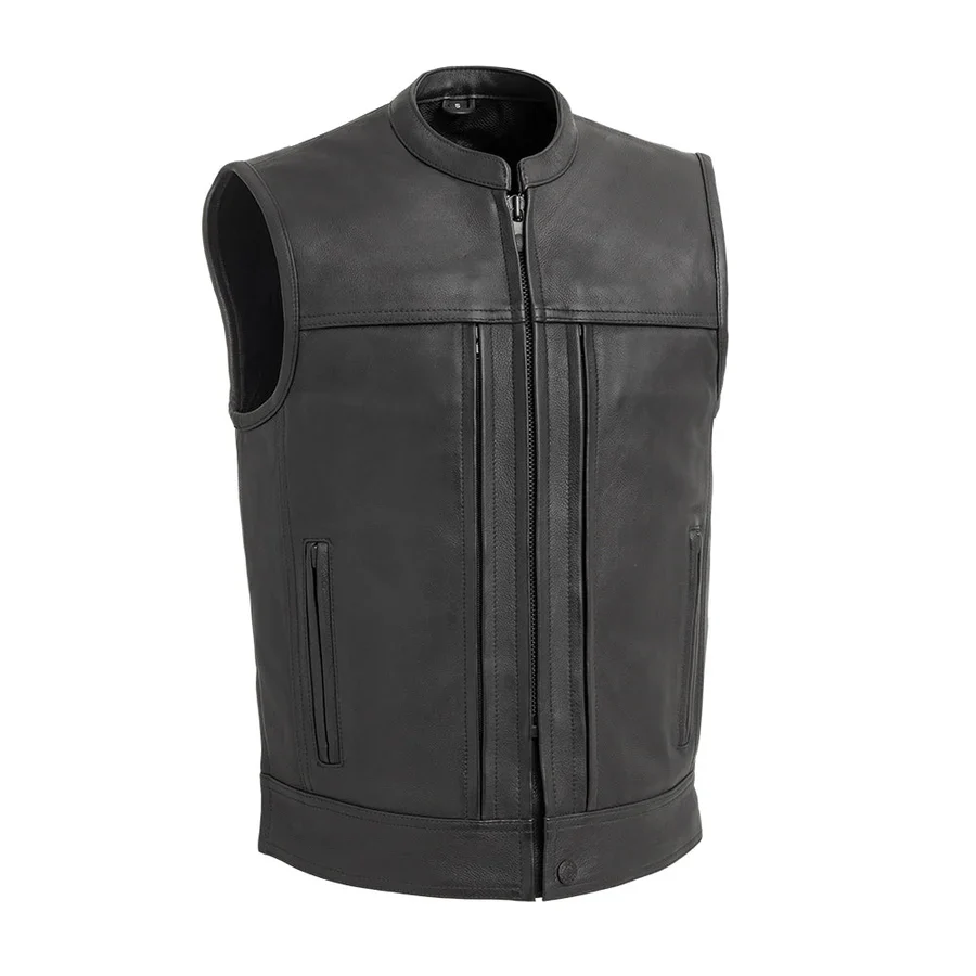 FitLayer - Men's Motorcycle Leather Vest