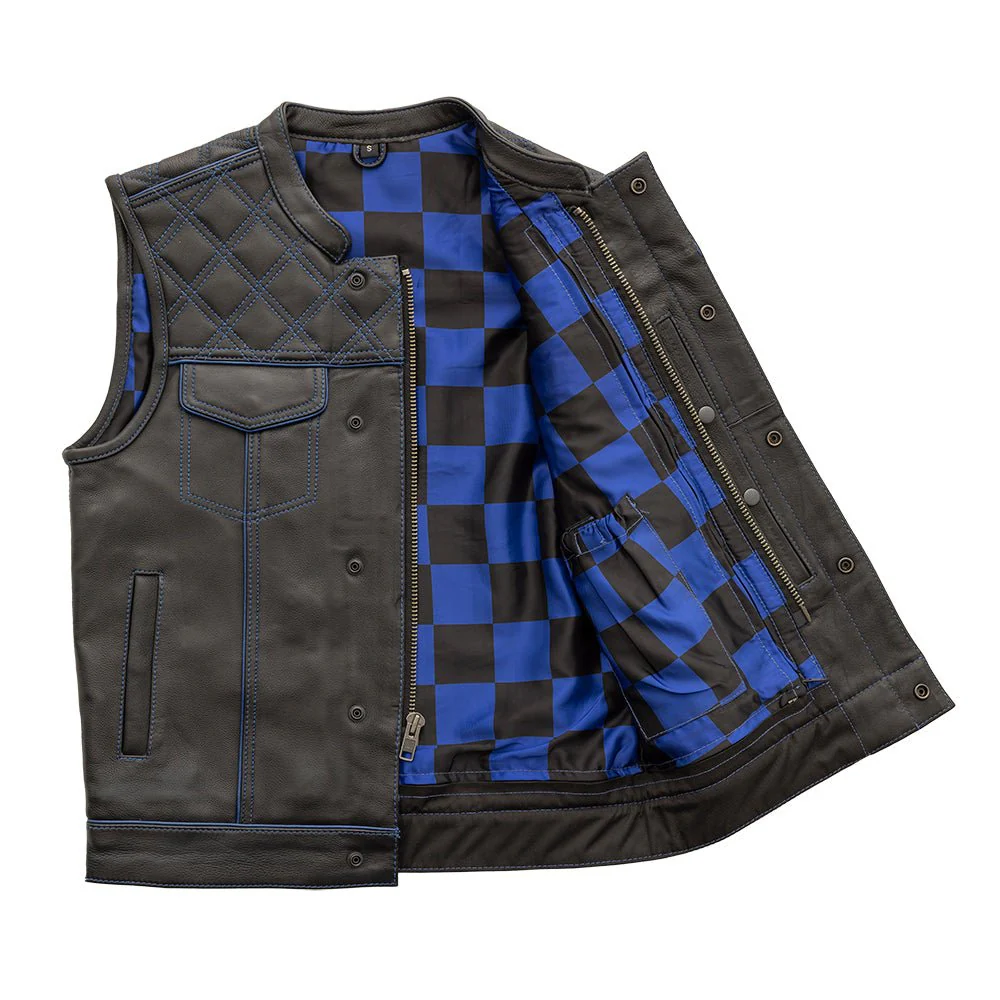 finish-line-blue-checker-mens-motorcycle-leather-vestmens-leather-vestfirst-manufacturing-company-803890