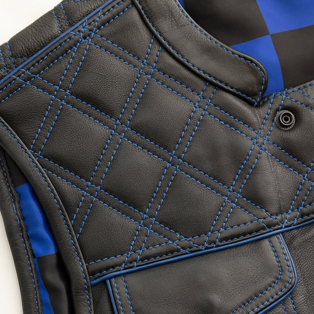 finish-line-blue-checker-mens-motorcycle-leather-vestmens-leather-vestfirst-manufacturing-company-803890