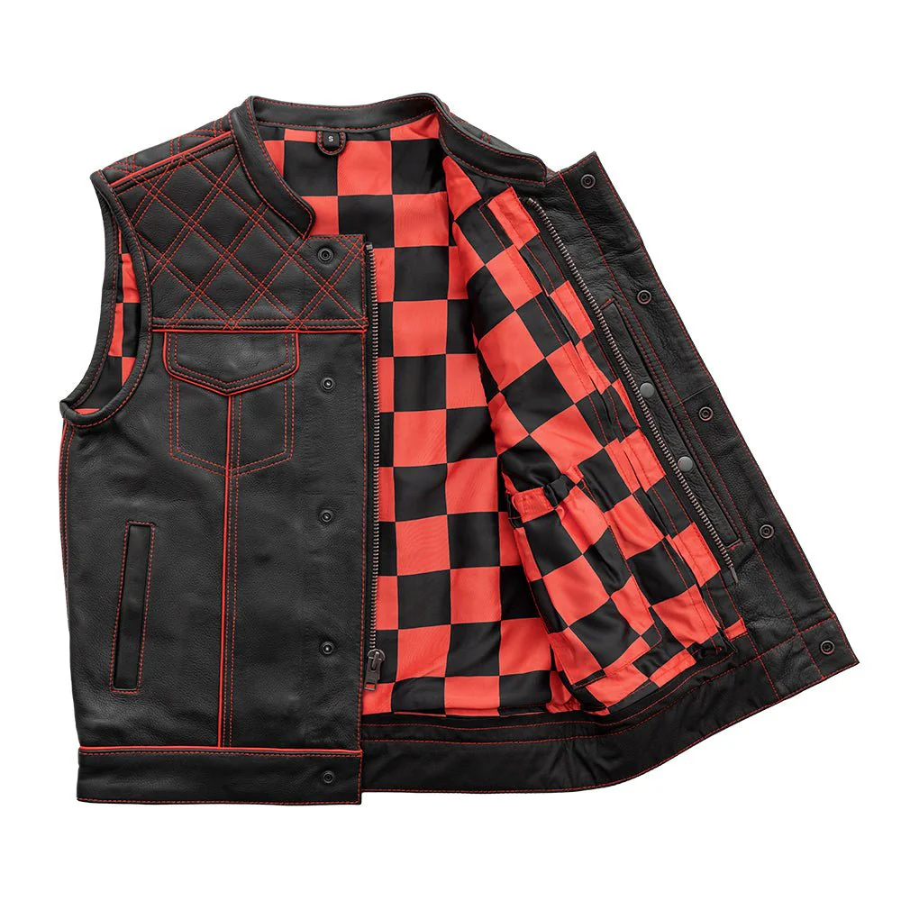 finish-line-red-checker-mens-motorcycle-leather-vestmens-leather-vestfirst-manufacturing-company-412833