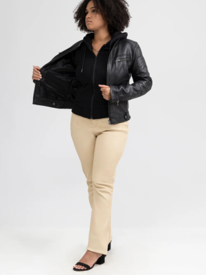 NeoNoir Womens Lambskin Fashion Leather Jacket