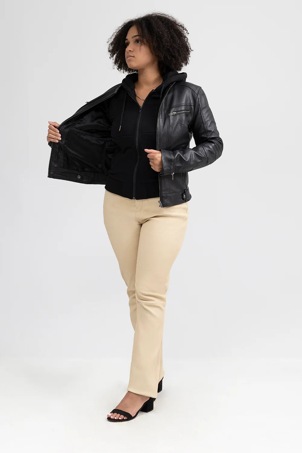 NeoNoir Womens Lambskin Fashion Leather Jacket