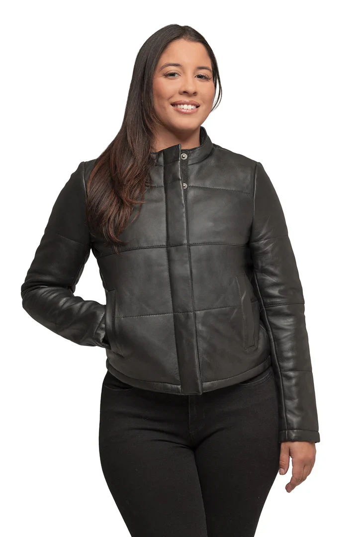 Sleek Spire Womens Fashion Leather Jacket