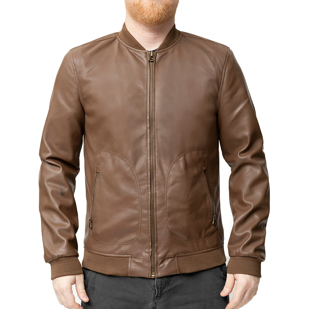 Gridline Men's Vegan Faux Leather Jacket