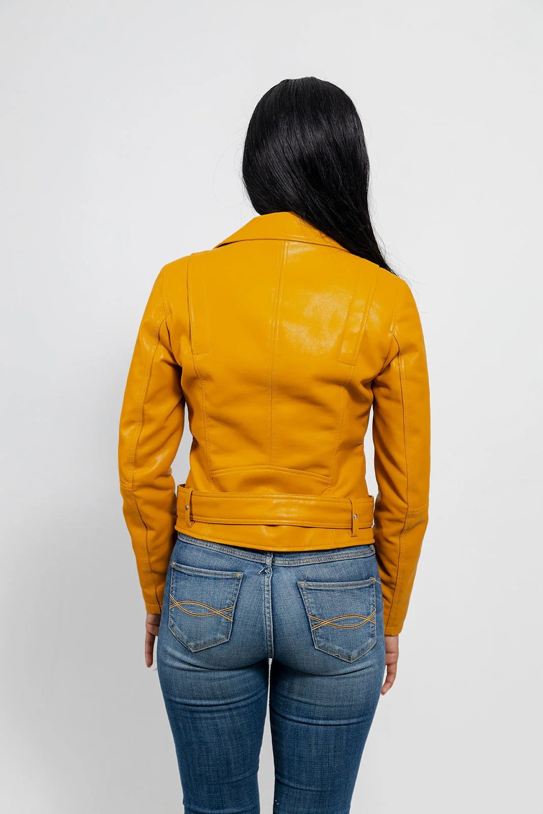 remy-womens-vegan-faux-leather-jacket-mustard-front-view