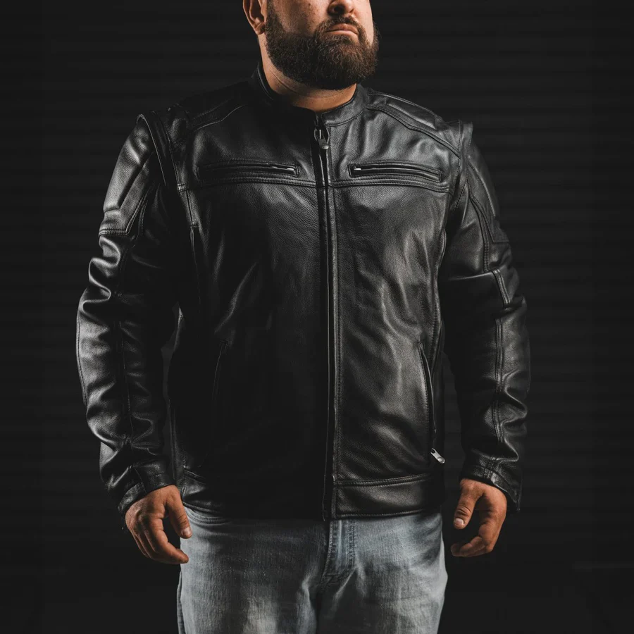 Dust & Drift Men's Leather Motorcycle Jacket