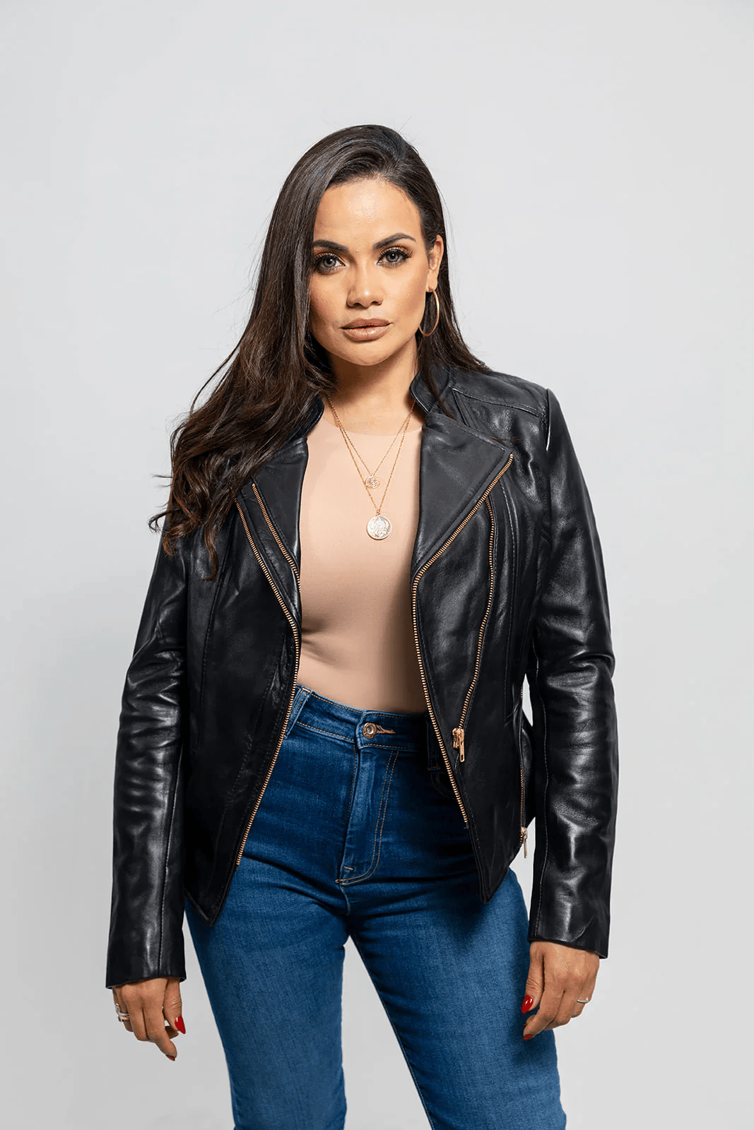 zoey-womens-fashion-leather-jacket-front-side