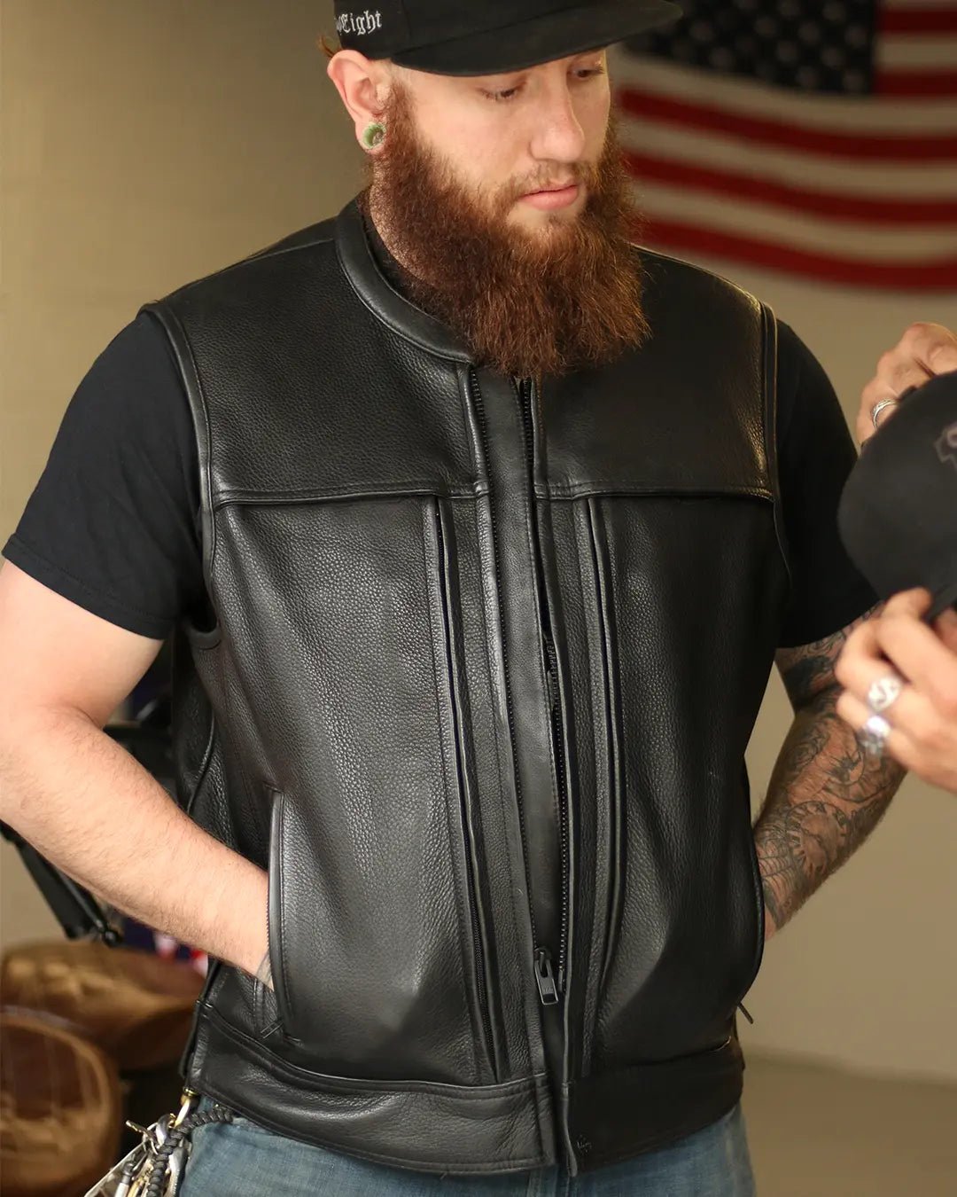 rampage-mens-motorcycle-leather-vestmens-leather-vestfirst-manufacturing-company-549006