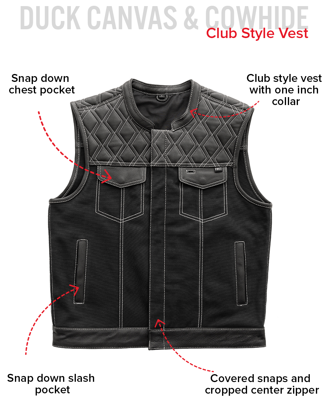 hunt-club-motorcycle-leather-canvas-vest-white-stitchmens-canvas-vestsfirst-manufacturing-company-810161