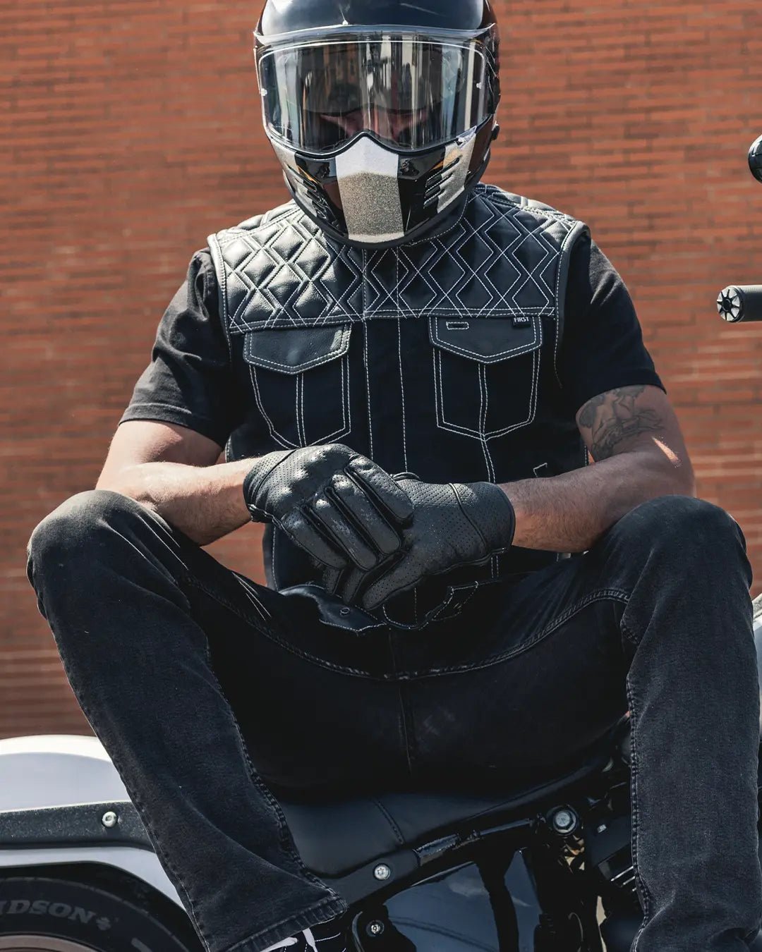 hunt-club-motorcycle-leather-canvas-vest-white-stitchmens-canvas-vestsfirst-manufacturing-company-810161