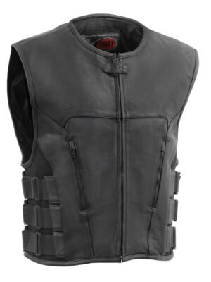 Commando Men's Leather Swat Style Motorcycle Vest