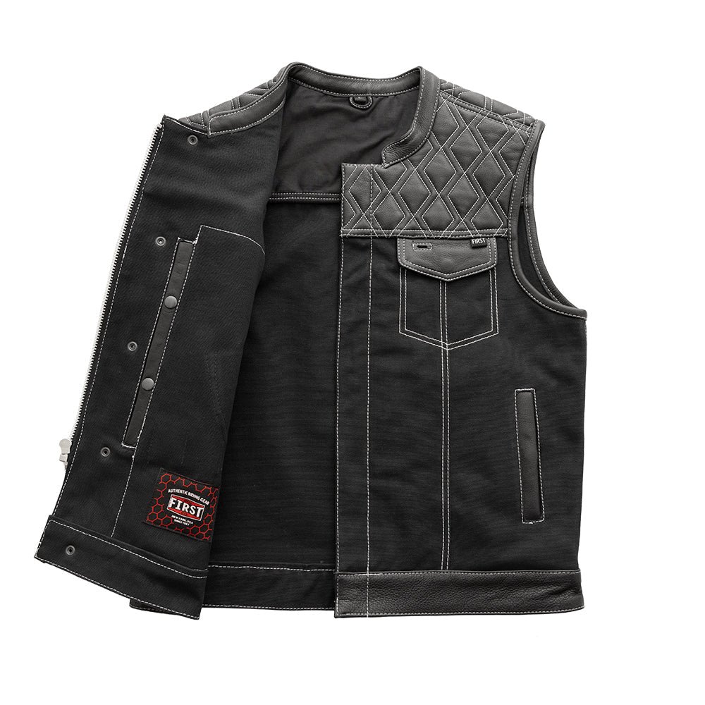 hunt-club-motorcycle-leather-canvas-vest-white-stitchmens-canvas-vestsfirst-manufacturing-company-810161