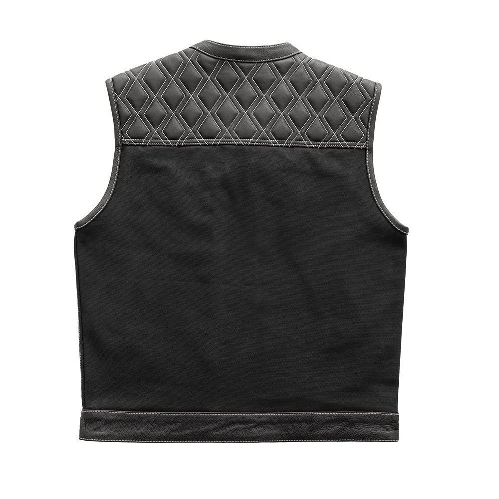 hunt-club-motorcycle-leather-canvas-vest-white-stitchmens-canvas-vestsfirst-manufacturing-company-810161