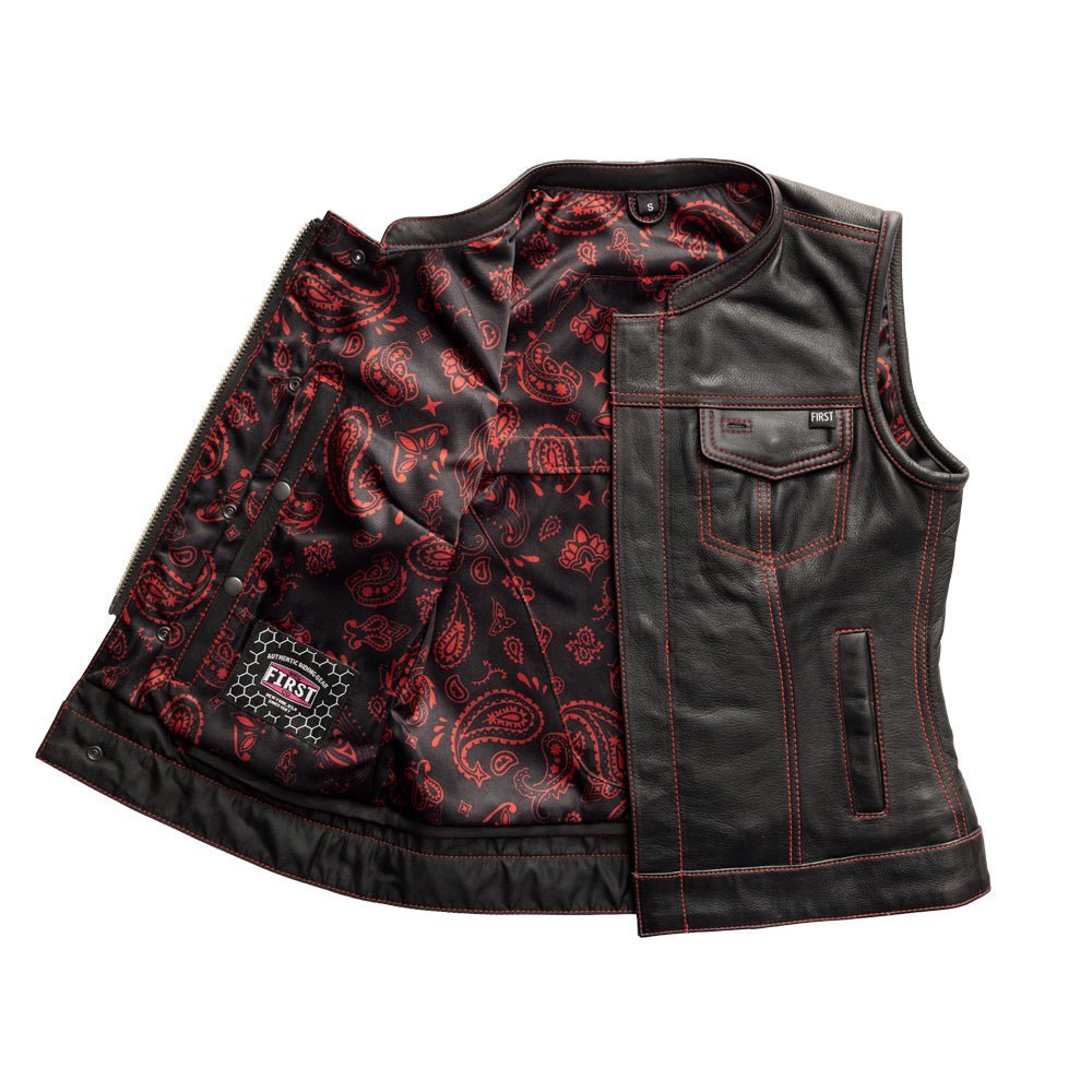 jessica-womens-motorcycle-leather-vest-blackred-limited-editionwomens-leather-vestfirst-manufacturing-company-823624