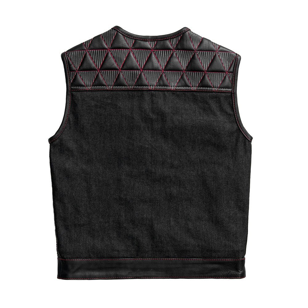 rush-mens-club-style-leatherdenim-motorcycle-vest-limited-editionfactory-customsfirst-manufacturing-company-310241
