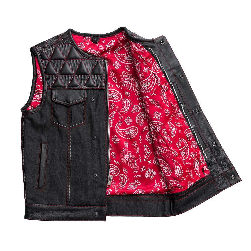 rush-mens-club-style-leatherdenim-motorcycle-vest-limited-editionfactory-customsfirst-manufacturing-company-310241