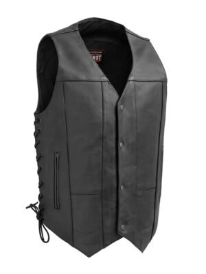 Top Biller Men's Motorcycle Western Style Leather Vest