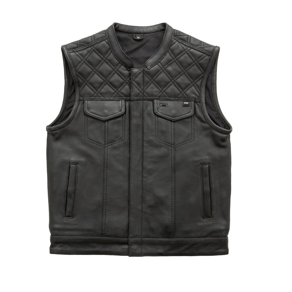 Whaler Black - Men's Club Style Leather Vest (Limited Edition)
