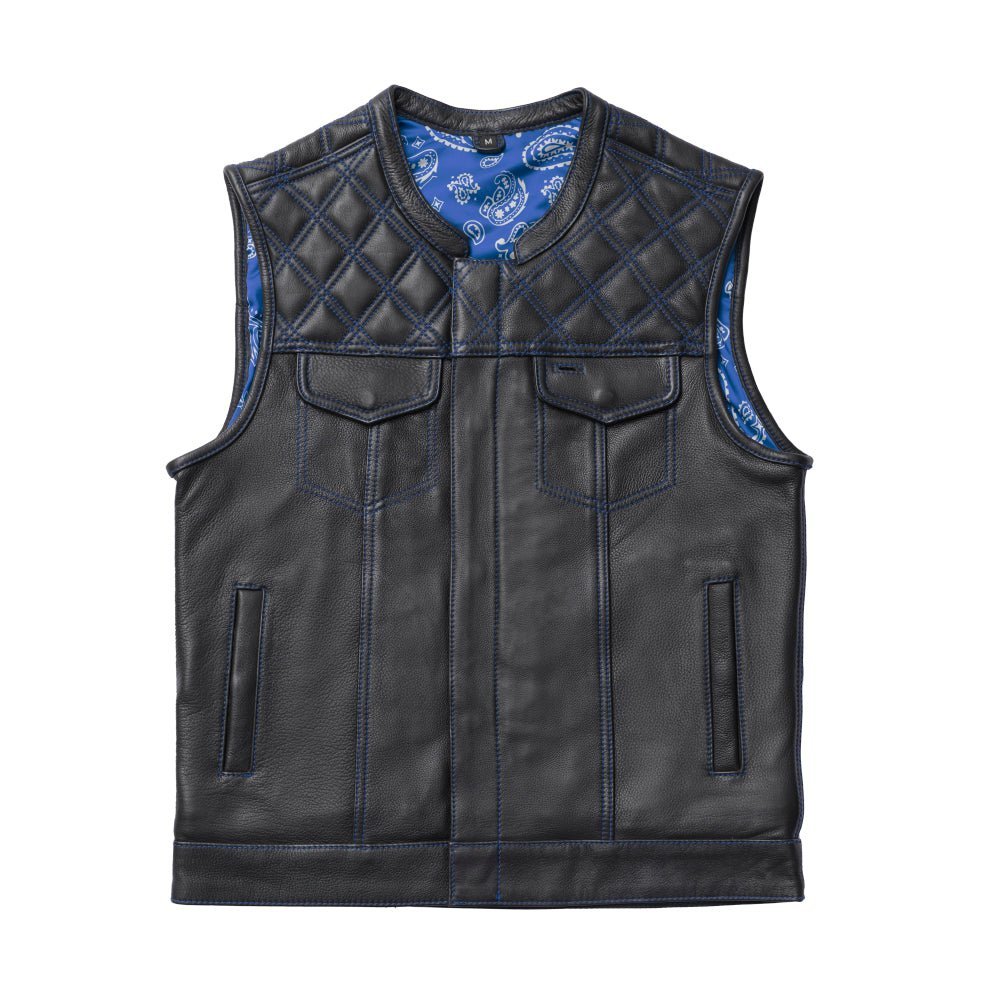 Whaler Blue - Men's Club Style Leather Vest (Limited Edition)